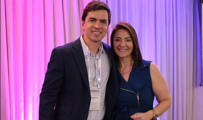 Guilherme Dietze, da FecomercioSP, e Luana Nogueira, diretora-executiva da Alagev Crédito: Divulgação/Alagev