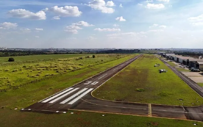 Aeroporto de Americana iniciou obras de ampliação e modernização da pista. Crédito: Divulgação / Prefeitura de Americana