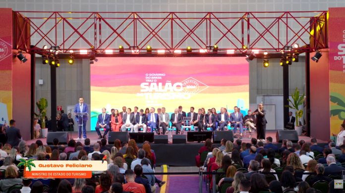 Abertura da 10ª edição do Salão do Turismo reuniu autoridades e representantes do trade em Fortaleza. Crédito: Reprodução/Youtube