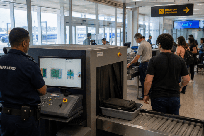 Projeto aprovado na Câmara prevê mudanças nas regras de inspeção de bagagens em aeroportos médios e grandes do Brasil.