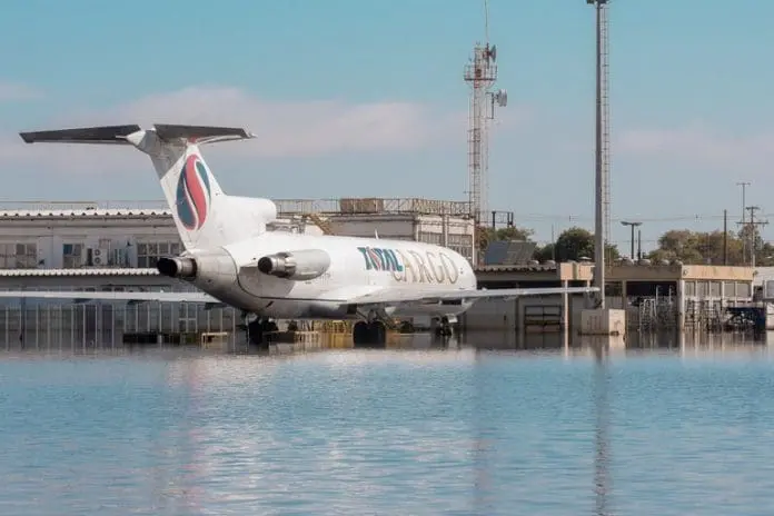 Aeroporto Salgado Filho durante inundação em 2024. Crédito: Mpor/Vosmar Rosa