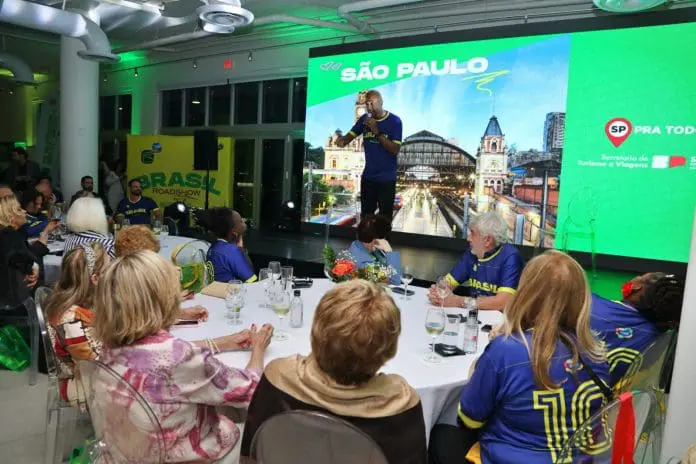 Apresentação dos destinos e atrativos de São Paulo no RoadShow. Crédito: Divulgação