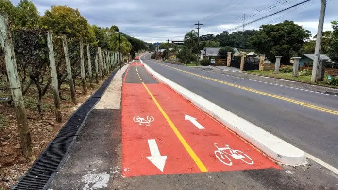 Vale dos Vinhedos inaugura ciclovia de 4,4 km na RS-444 Crédito: Divulgação/Naiara Martini
