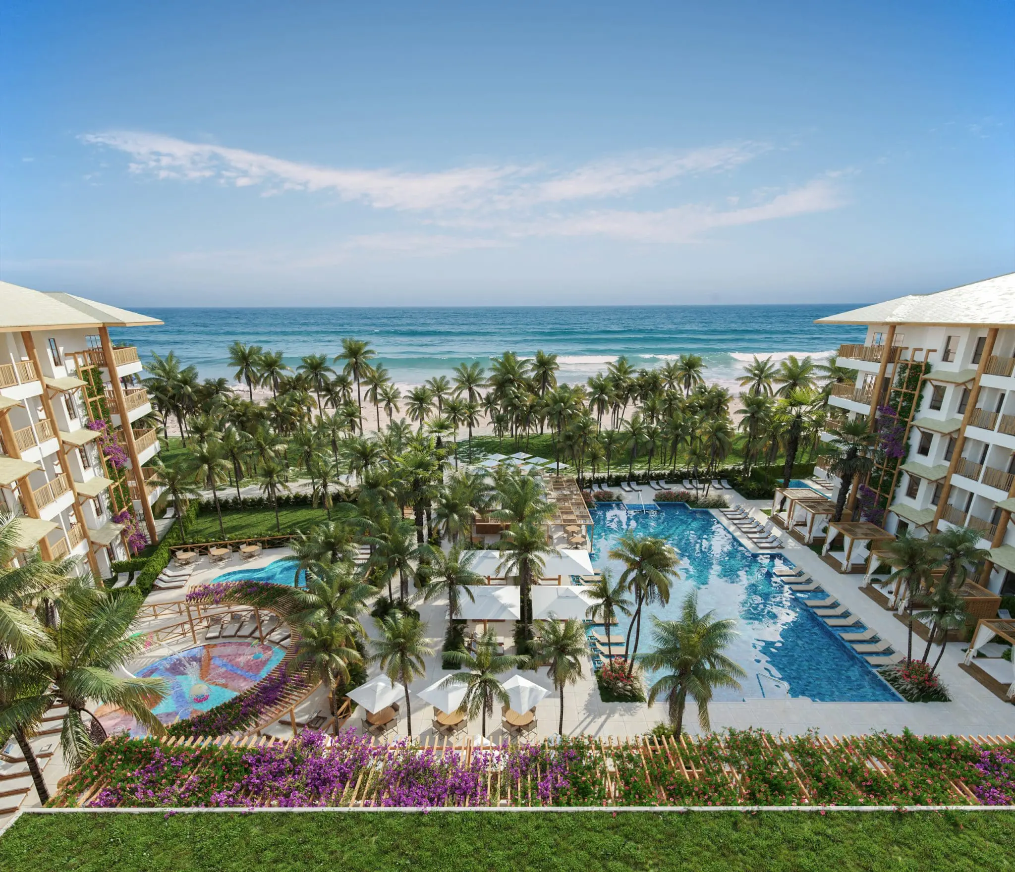 O resort terá conceito inspirado na palavra havaiana “ohana”, que significa família. Crédito: Reprodução/Beach Park
