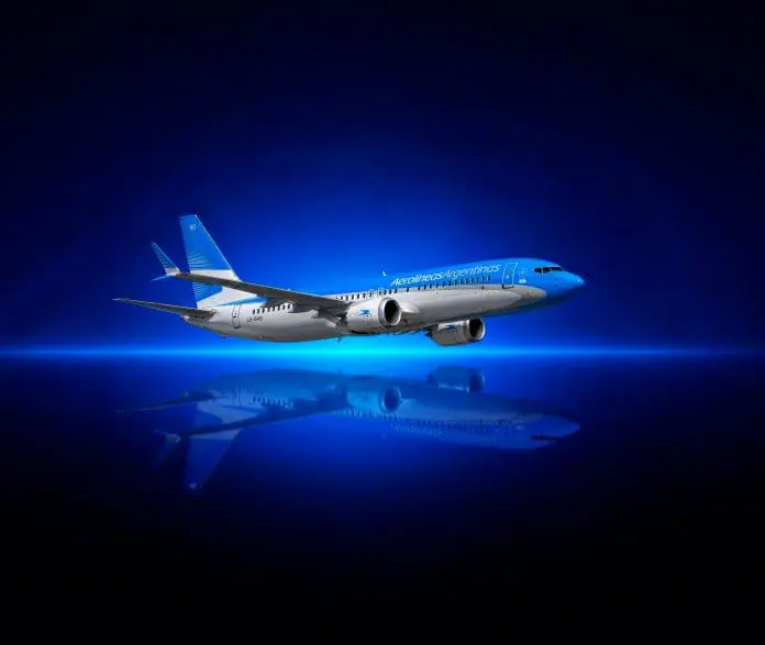 Boeing 737 Max10 da Aerolíneas Argentinas; Crédito: Divulgação