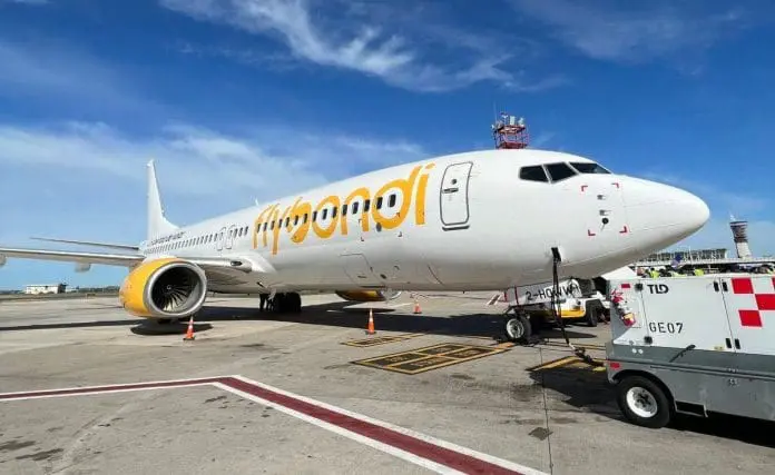 Anac limita venda de passagens da Flybondi após companhia cancelar 79% dos voos no Brasil durante o mês de julho. Crédito: Divulgação