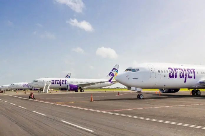 Arajet superou a marca de 1 milhão de passageiros no primeiro semestre de 2026, impulsionada pela expansão internacional. Crédito: Divulgação/Arajet Arajet superou a marca de 1 milhão de passageiros no primeiro semestre de 2026, impulsionada pela expansão internacional. Crédito: Divulgação/Arajet
