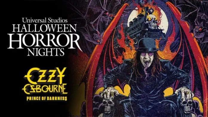 Universal Orlando encerrou o anúncio das casas do Halloween Horror Nights 35 com uma atração inspirada em Ozzy Osbourne. Crédito: Divulgação/Universal Orlando Resort