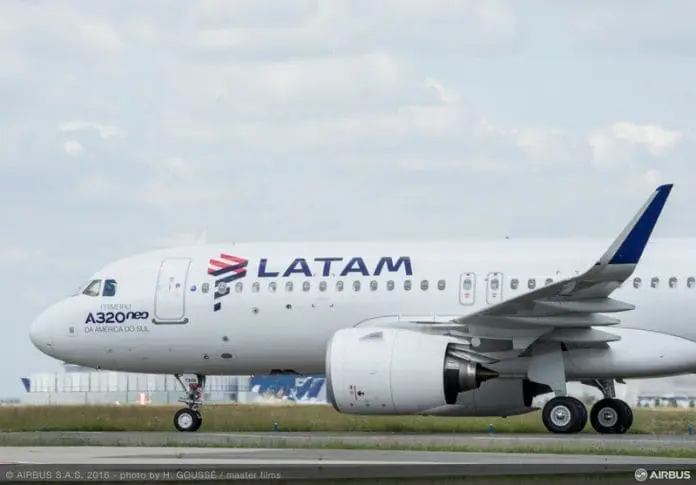 Alerta de segurança mobilizou a Polícia Federal e atrasou voo da Latam em Confins. Crédito: Divulgação/ Latam