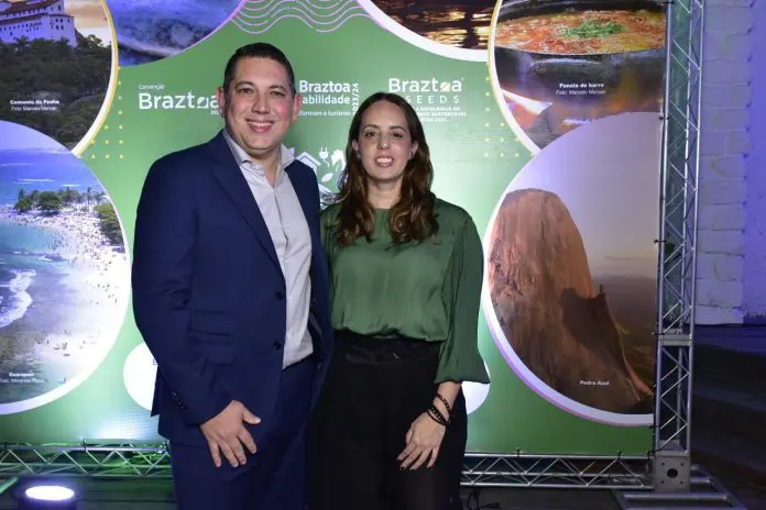 Fabiano Camargo, presidente do Conselho da Braztoa, e Marina Figueiredo, presidente executiva da entidade. Crédito: Divulgação/Braztoa