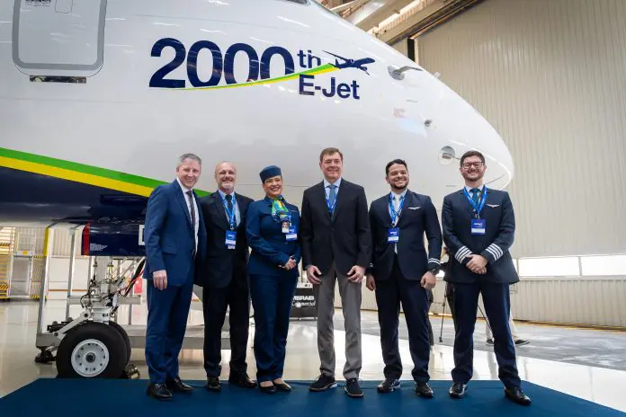 Aeronaves Embraer responderam por 56% dos voos realizados pela Azul e transportaram mais de 206 milhões de passageiros em quase 18 anos. Crédito: Divulgação/Guilherme Ramos Aeronaves Embraer responderam por 56% dos voos realizados pela Azul e transportaram mais de 206 milhões de passageiros em quase 18 anos. Crédito: Divulgação/Guilherme Ramos