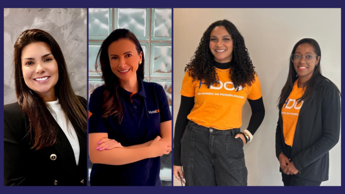 Camile Vitoria, Daniela Pereira, Débora Silveira e Veronica Felicio reforçam diferentes frentes da operação comercial da HotelDO. Crédito: Divulgação/HotelDO