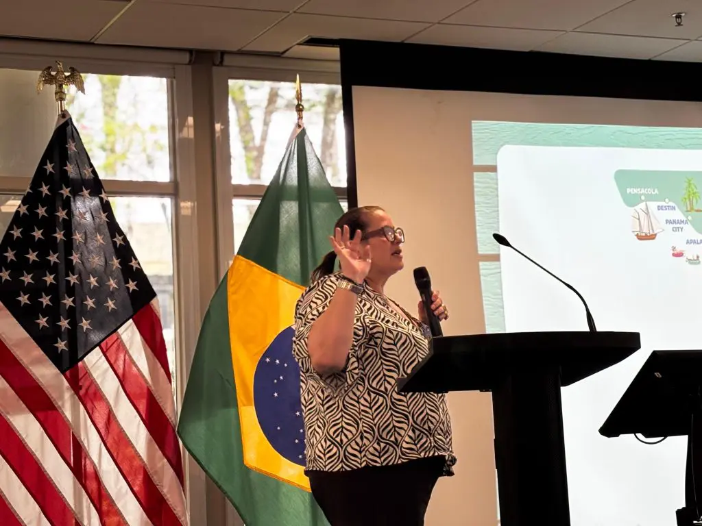 Rafaela Brown, representante do Visit Florida. Crédito: Maurício Herschander/ Brasilturis