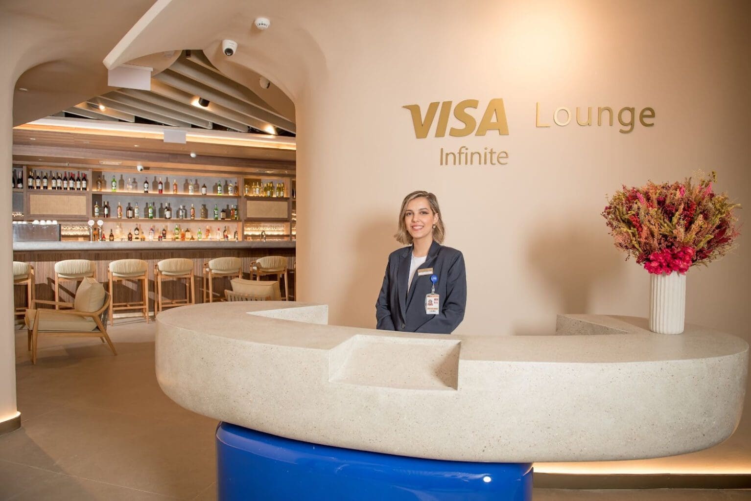 Entrada do Visa Infinite Lounge, no aeroporto de Guarulhos. Foto: Divulgação