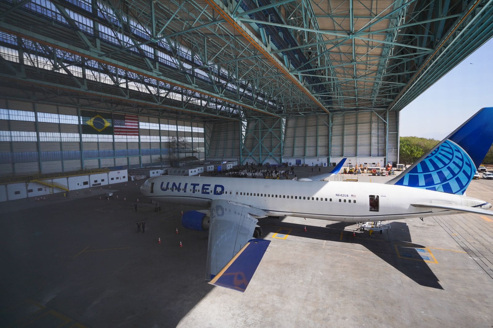 Primeiro hangar da United Airlines fora dos Estados Unidos, no RIOgaleão. Foto: Divulgação