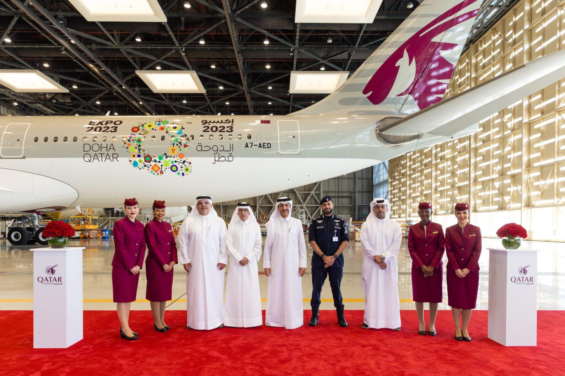 Qatar Airways apresenta pintura em homenagem a Expo 2023 Doha