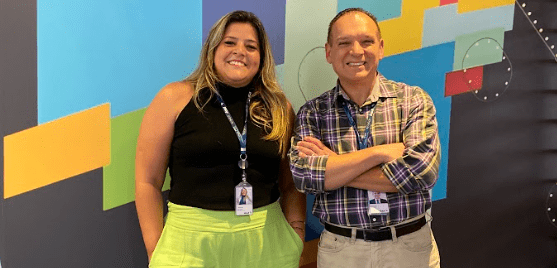 Tathiana Martins, coordenadora Comercial de Agências de Viagens, e Vicente Brasil, gerente Comercial. Foto: Divulgação