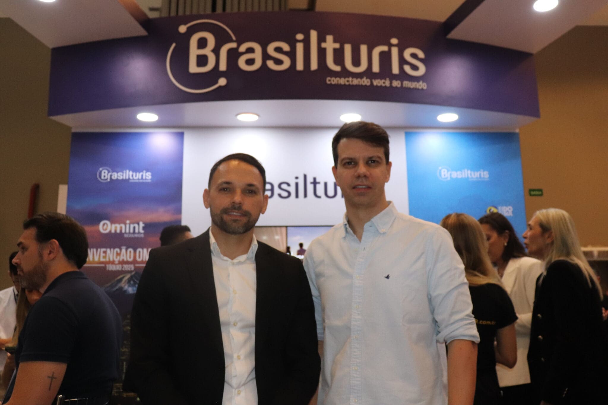 André Reis, secretário de Turismo de Ipojuca, e Eduardo Tiburtius, presidente da Associação de Hotéis de Porto de Galinhas. (Foto: Kamilla Alves/Brasilturis)