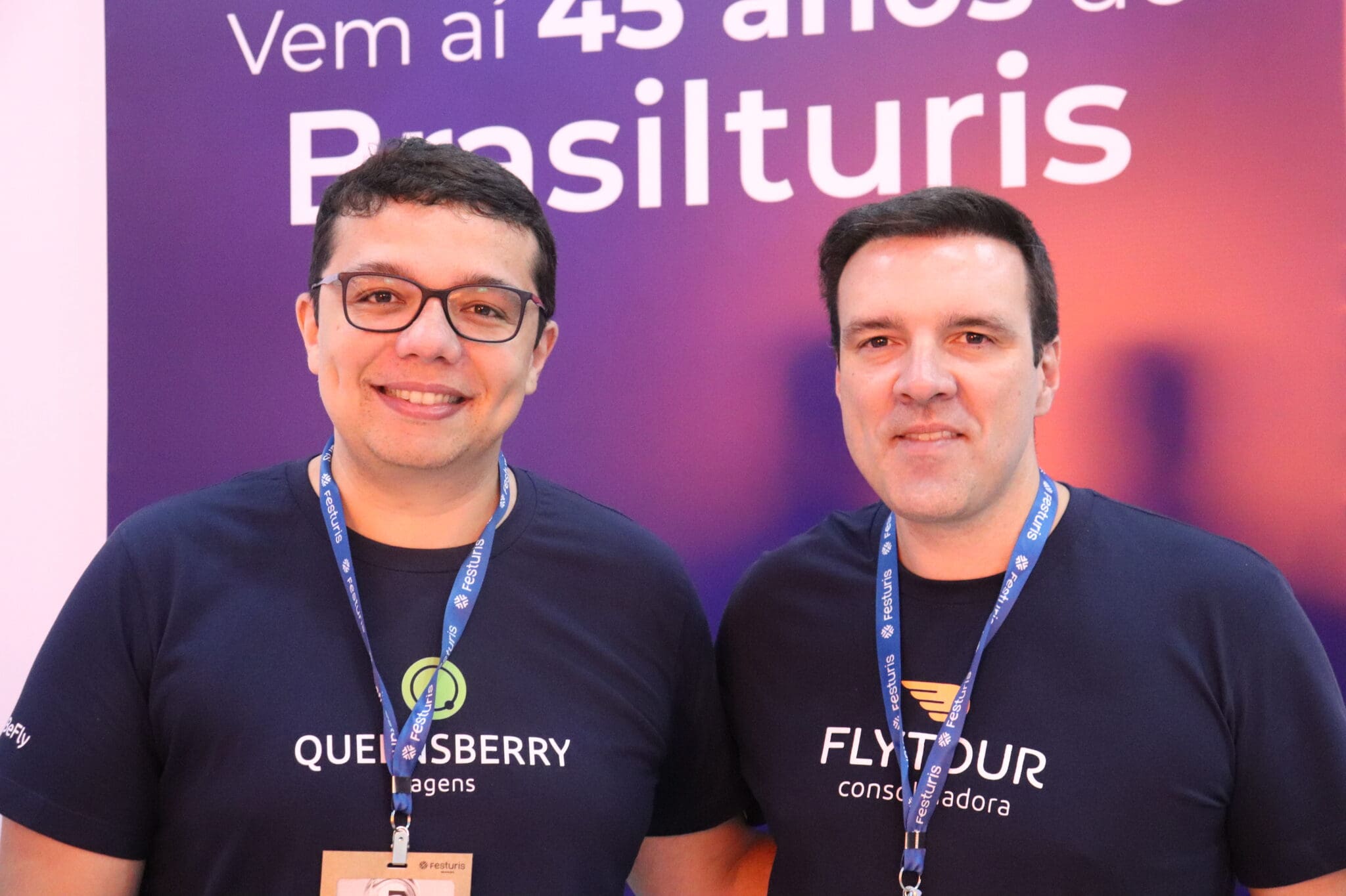 Bruno de Sá, diretor da Queensberry, e Fernando Lermi, da Flytour Consolidadora Foto: Kamilla Alves (Brasilturis)