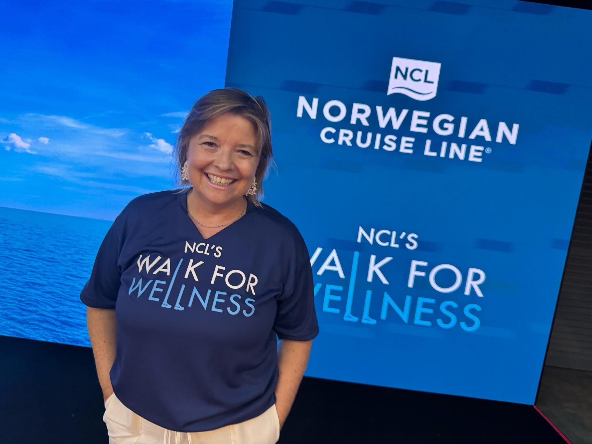 Estela Farina, diretora geral da Norwegian Cruise Line, prevê sucesso na primeira edição do Walk for Wellness no Brasil (Foto: Felipe Lima/Brasilturis)