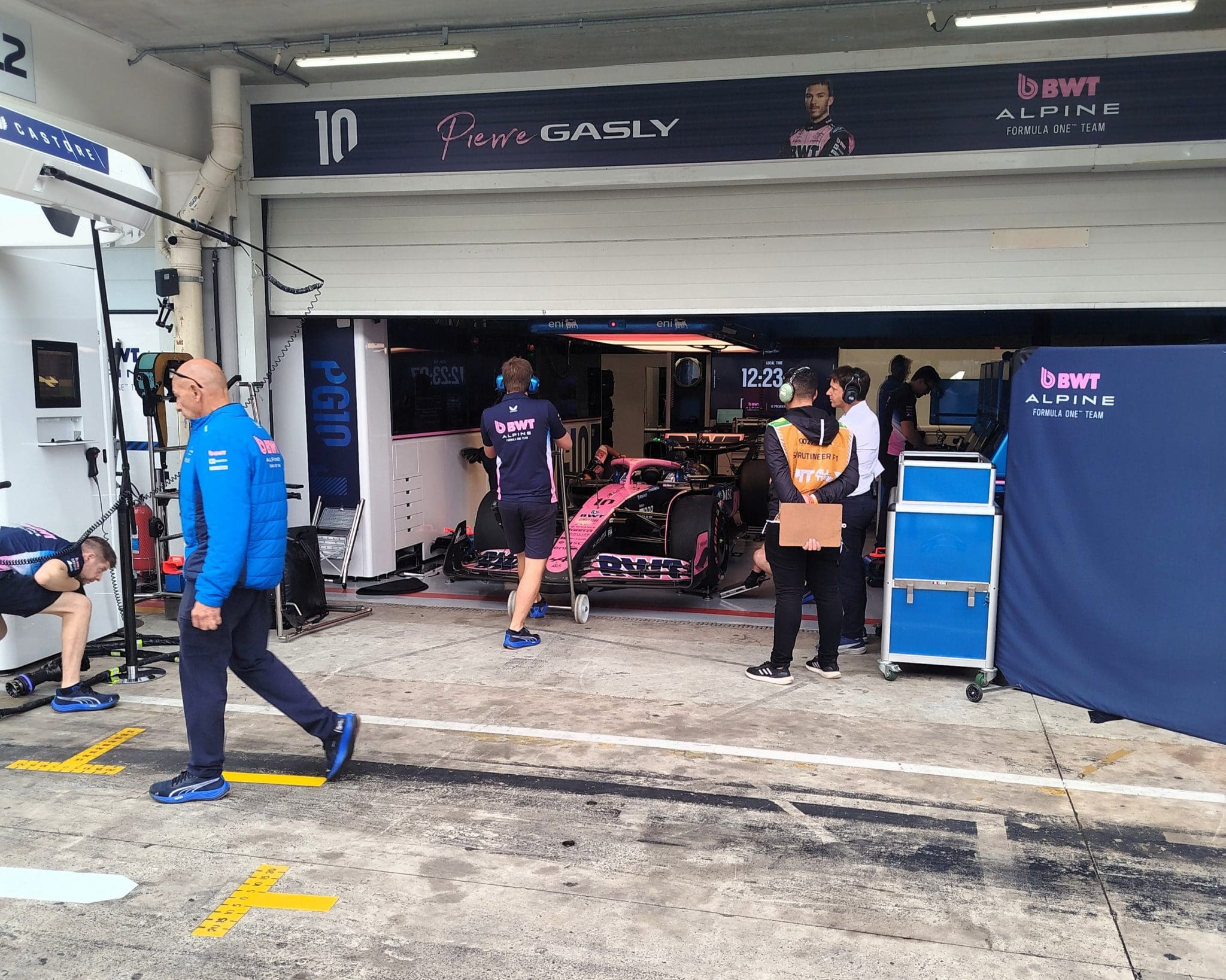 Acesso ao pitstop da BWT Alpine F1 Team