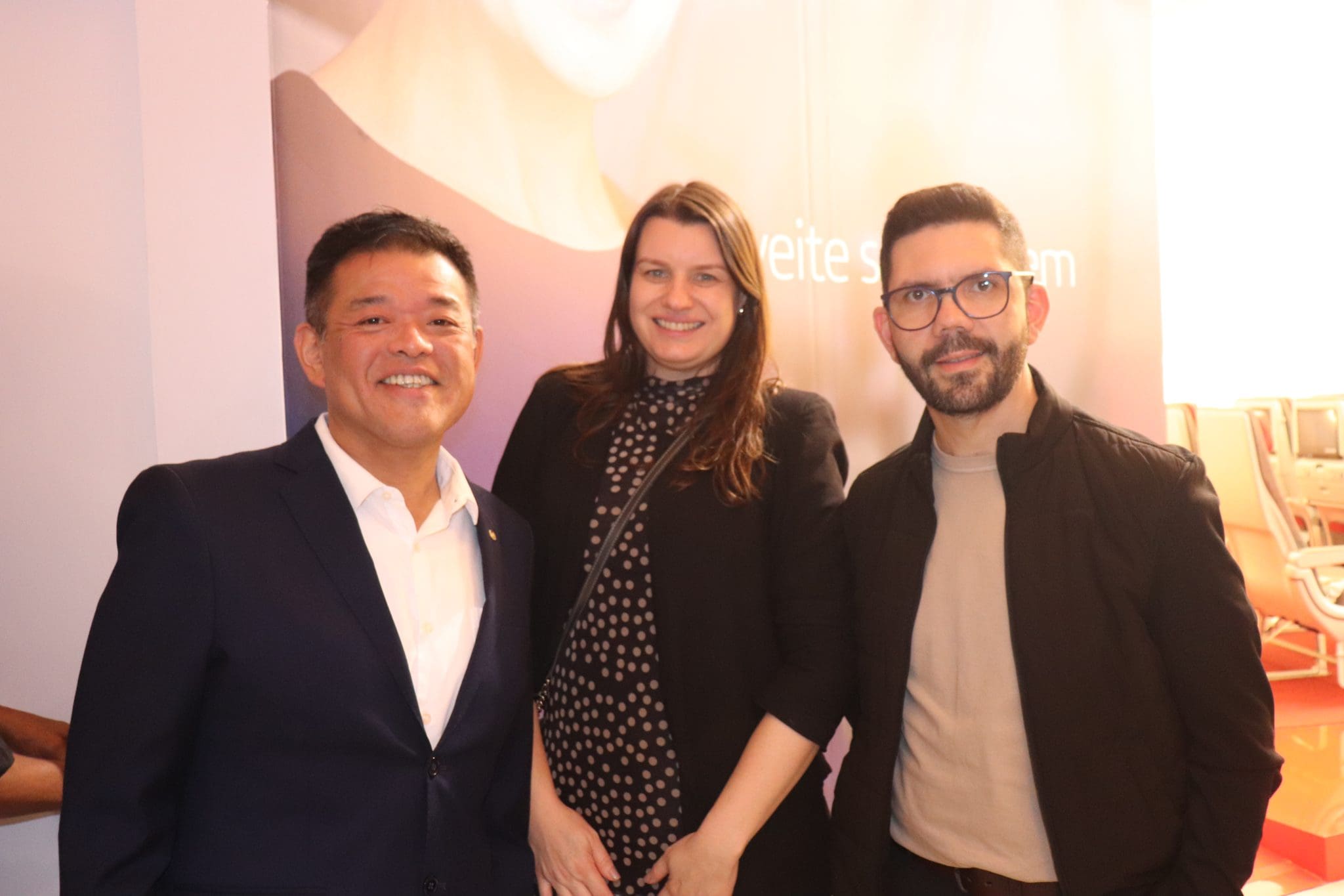 Douglas Shibata, Eloisa Goda e Fábio Santos, todos da Abreutur. Crédito: Maurício Herschander/ Brasilturis