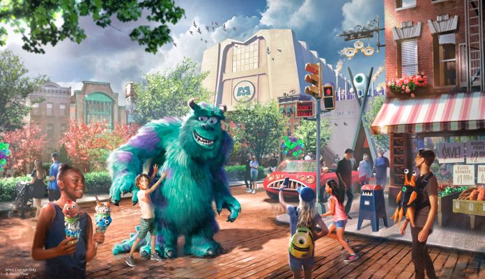 Nova área temática será ambientada após os eventos do filme Monstros S.A. Crédito: Divulgação/Disney