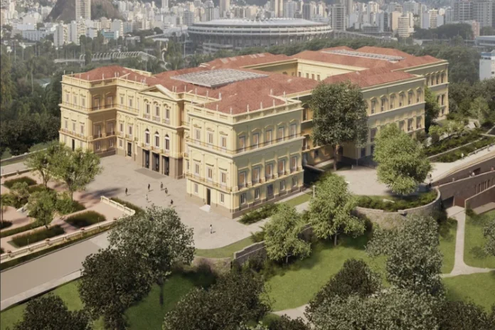 Museu Nacional prevê reabertura em 2029 com novas galerias, achados históricos e espaço expositivo ampliado.