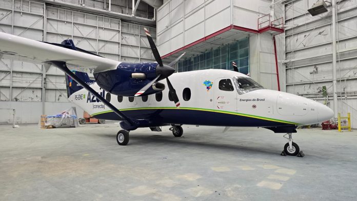 Azul Conecta inicia traslado ao Brasil de seu primeiro Cessna SkyCourier, aeronave de 19 lugares e primeiro bimotor da empresa.