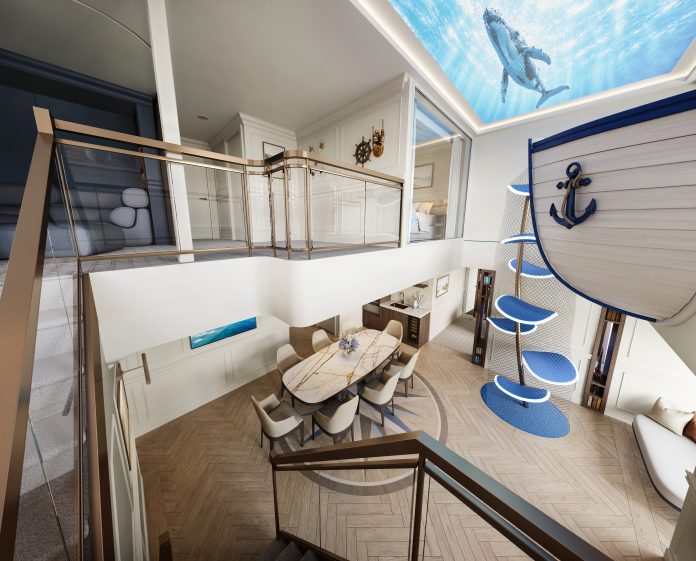 MSC Cruzeiros apresenta vila de dois andares com cinema e hidromassagem no MSC World Atlantic, que estreia em 2027.